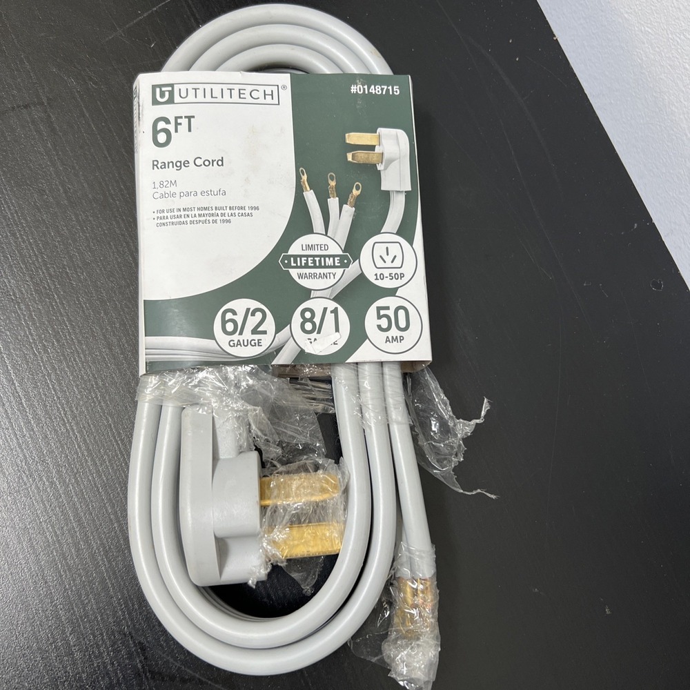 Utilitech Range‎ Power Supply Cord 6ft 6/2G 8/1G 50AMP